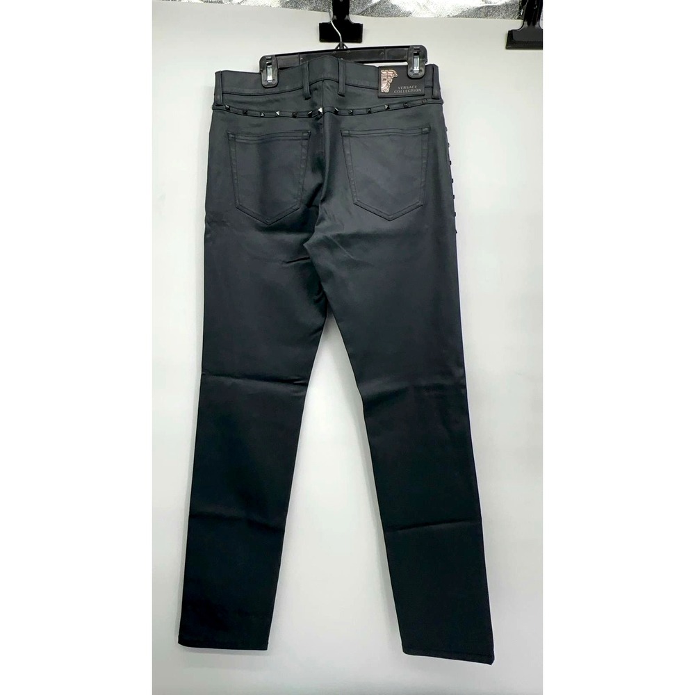 Versace Collection Men Slim Studded Gray Jeans 33x34Made in Italy $1125